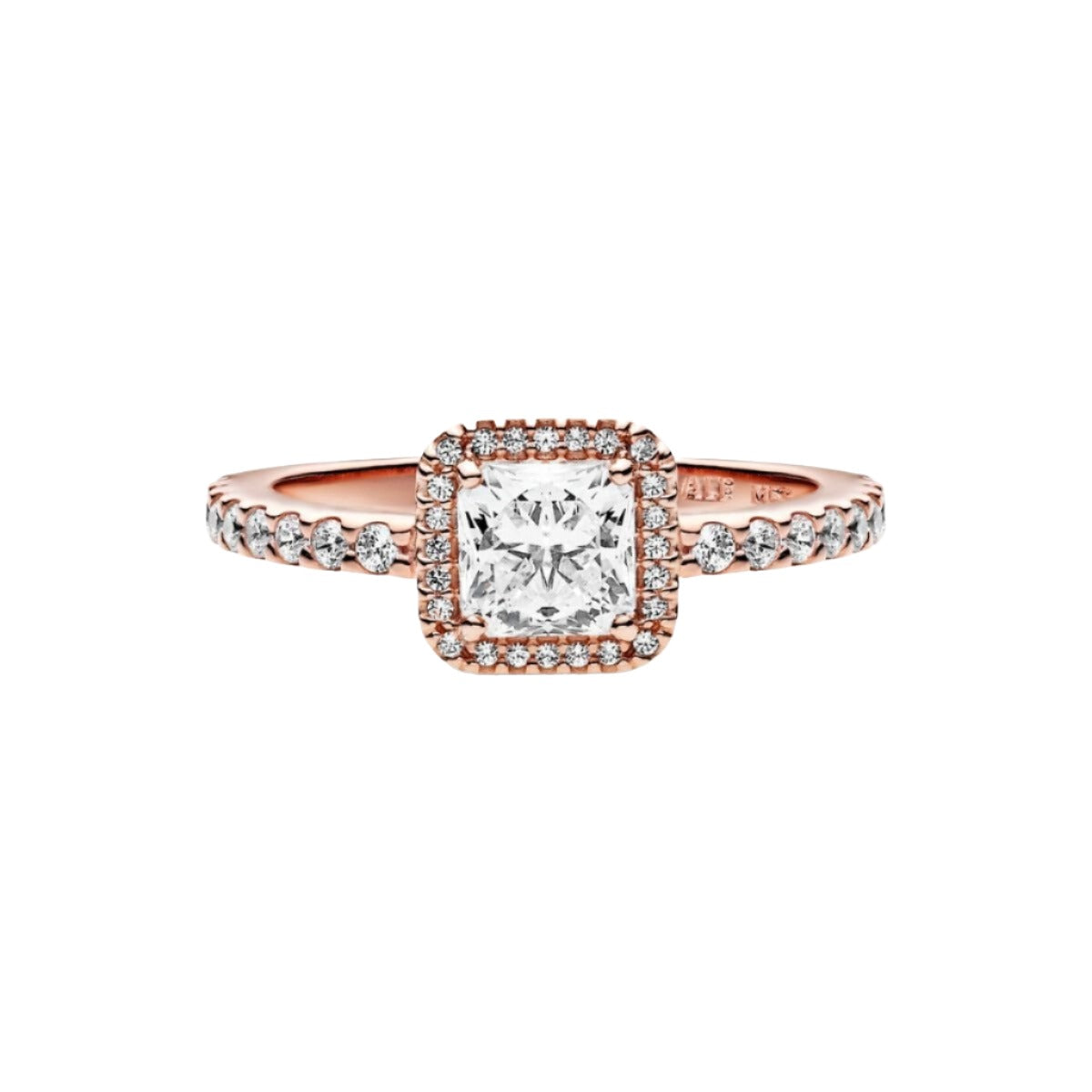 Square Sparkle Halo Ring