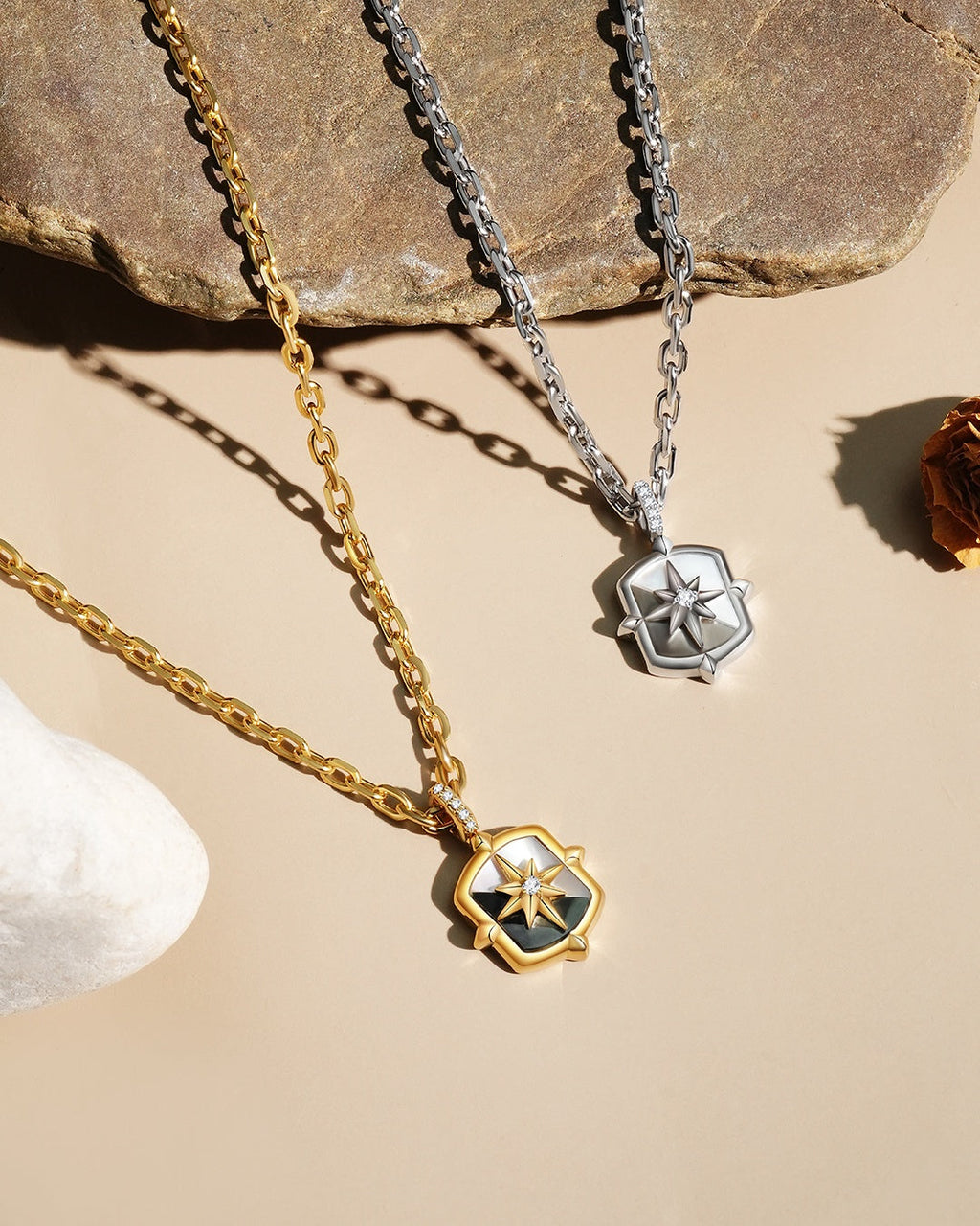 Trailblazer - Color-Block Mother of Pearl Star Necklace