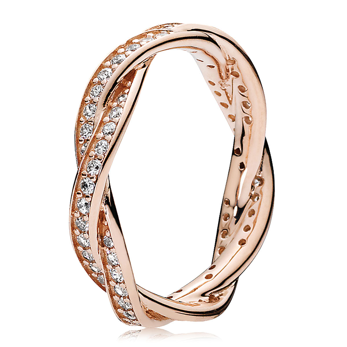 Sparkling Twisted Lines Ring