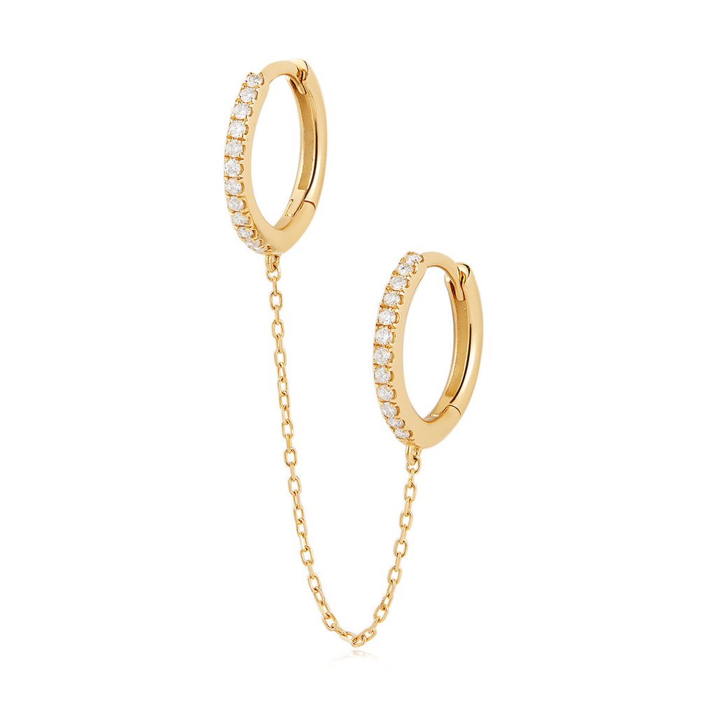 QUINN | Lab Grown Diamond Double Chain Hoop