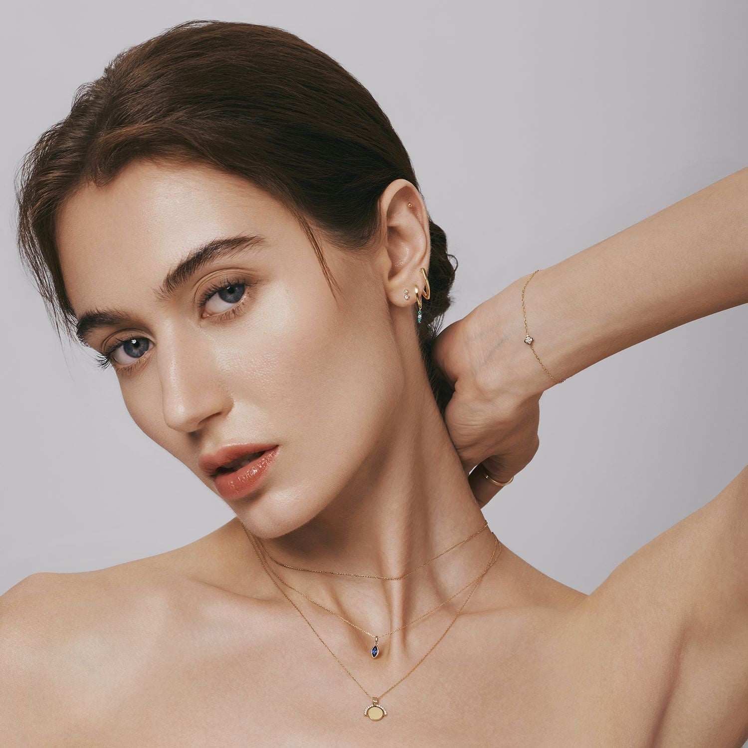 RANIA | Bead Set Lab Grown Diamond Circle Necklace