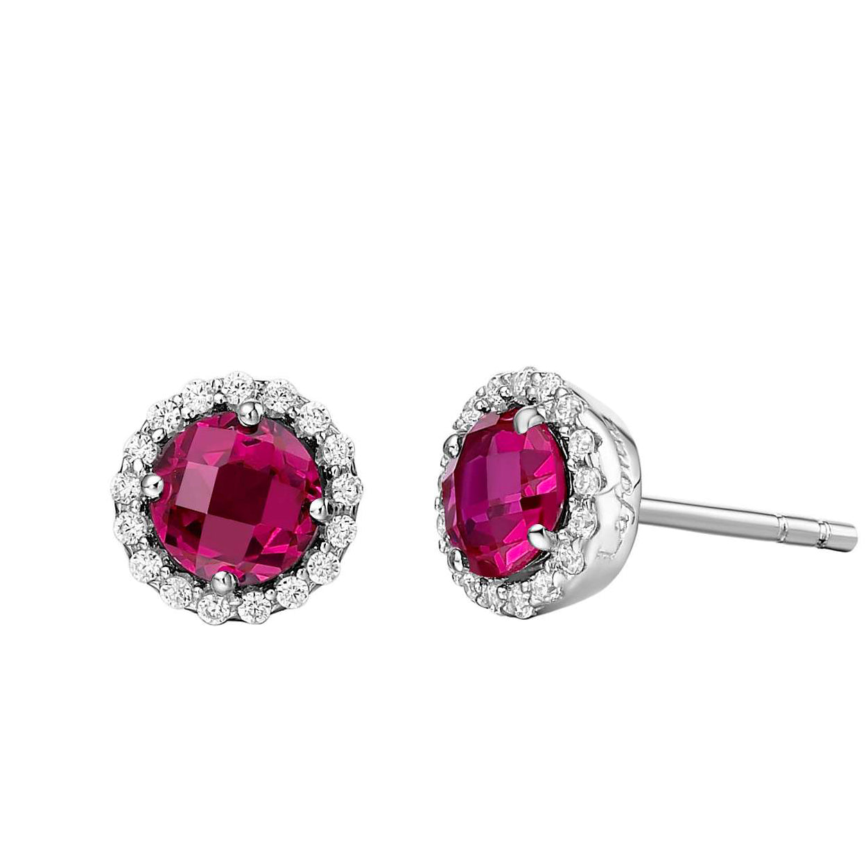 Ruby July Birthstone Stud Earrings