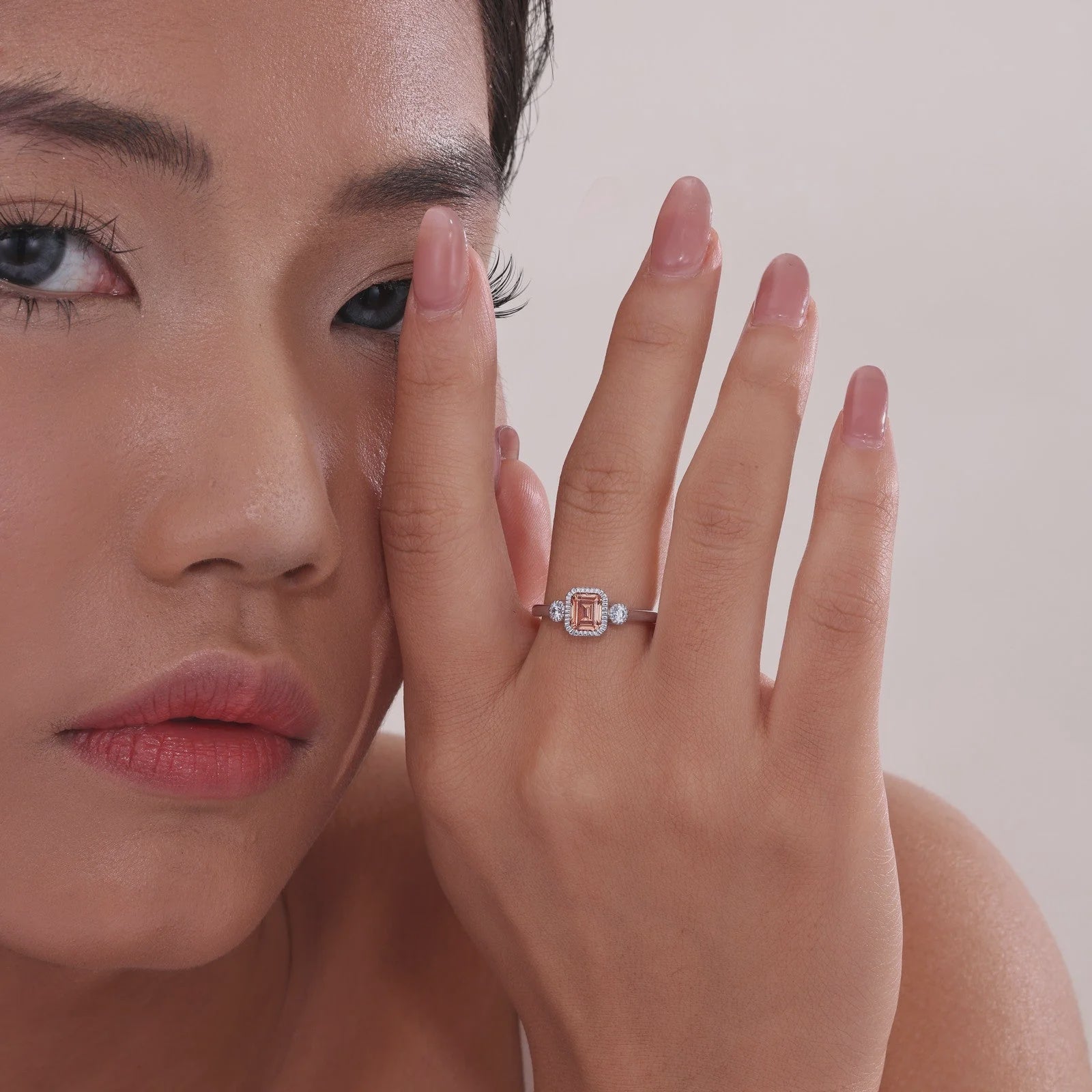 Simulated Emerald-Cut Yellow Topaz & Diamond November Birthstone Ring