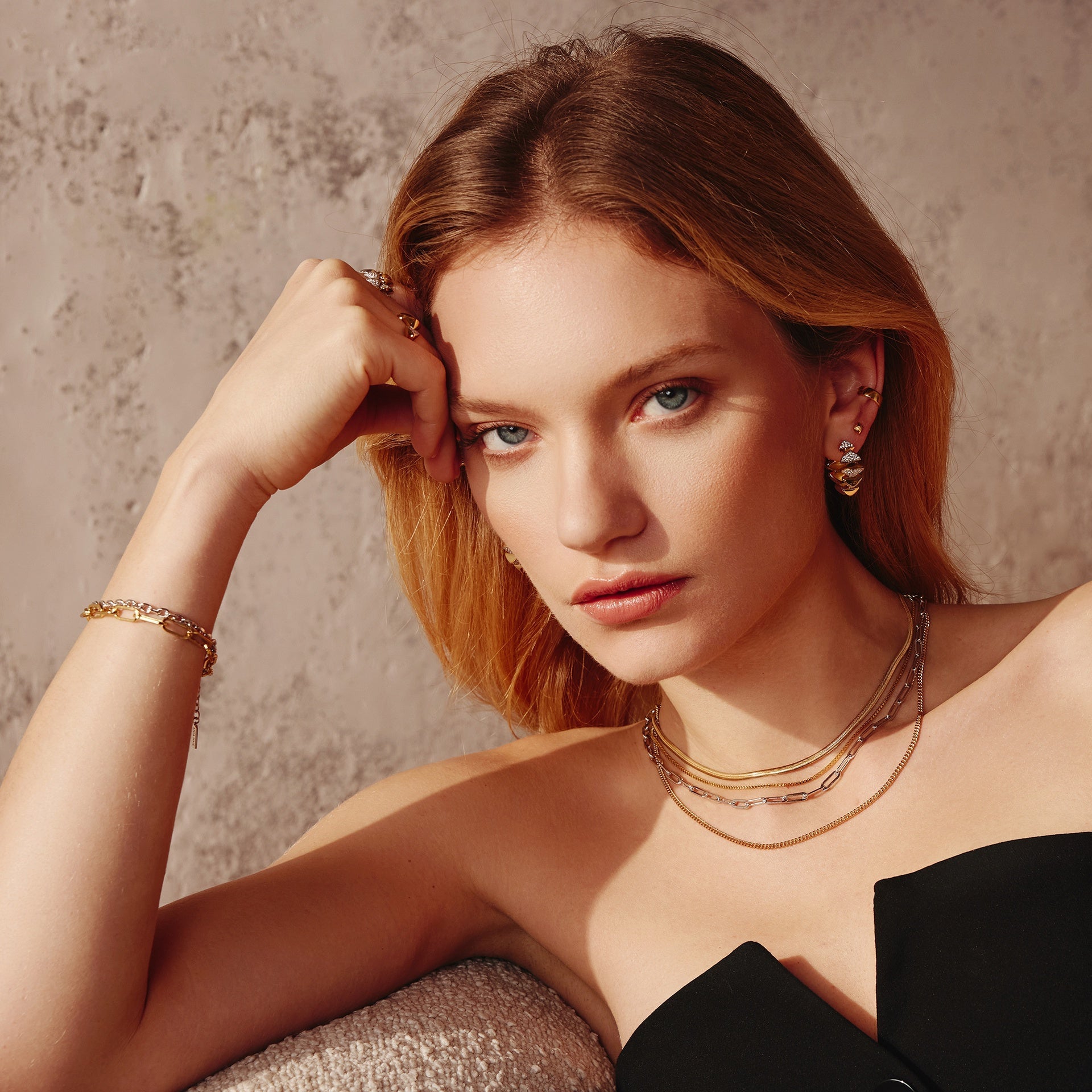 Trailblazer - Gold Sparkling Bold Puffy Spike Hoop Earrings