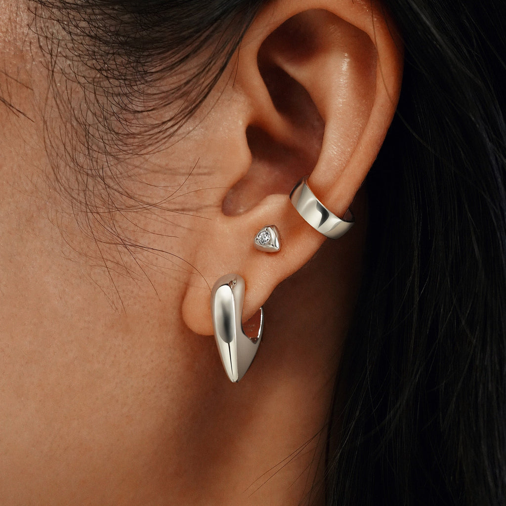 Trailblazer - Puffy Shield Huggie Hoop Earrings
