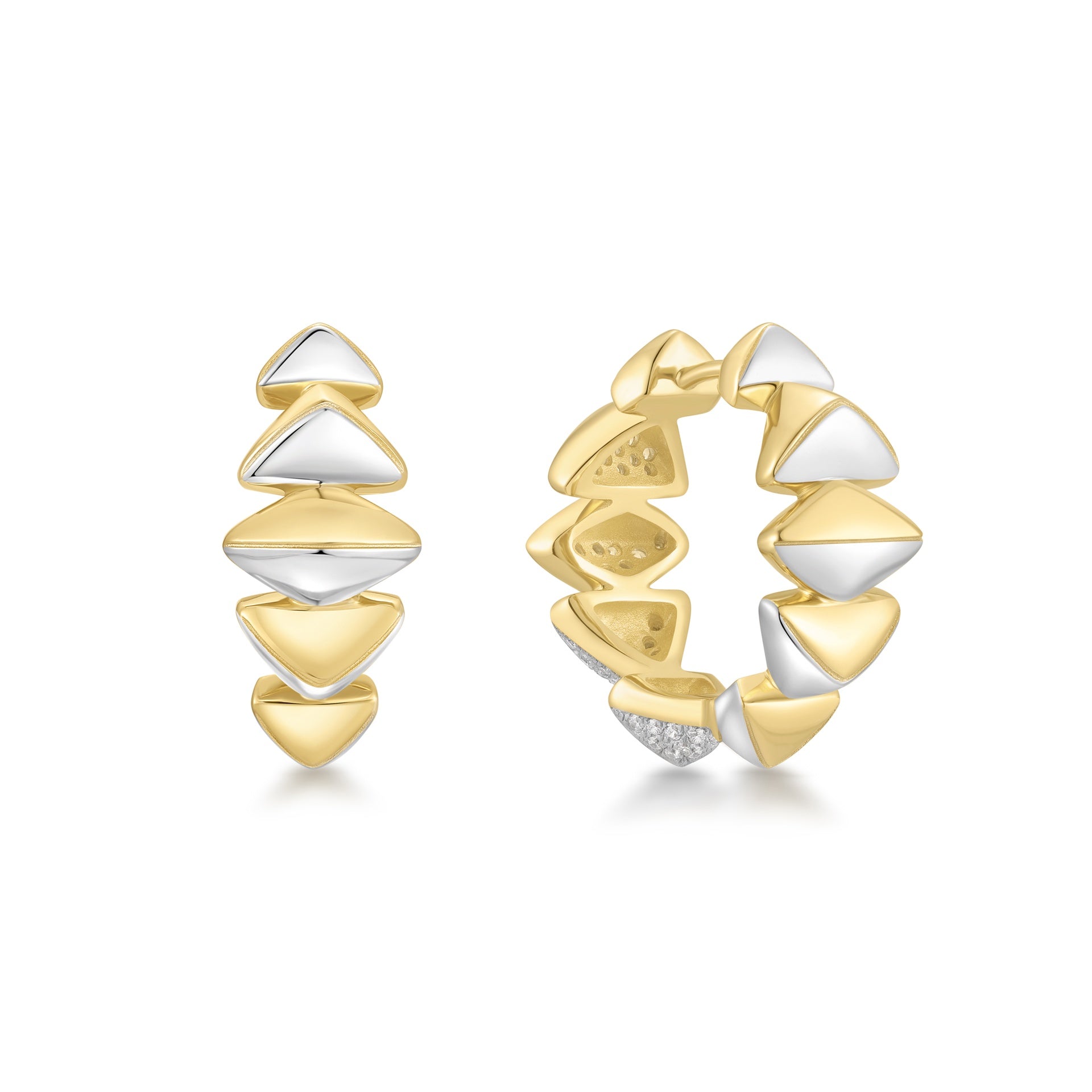 Trailblazer - Gold Sparkling Bold Puffy Spike Hoop Earrings