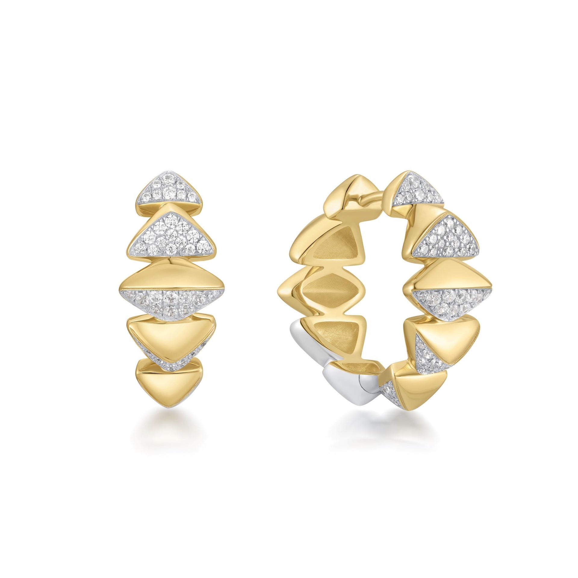 Trailblazer - Gold Sparkling Bold Puffy Spike Hoop Earrings