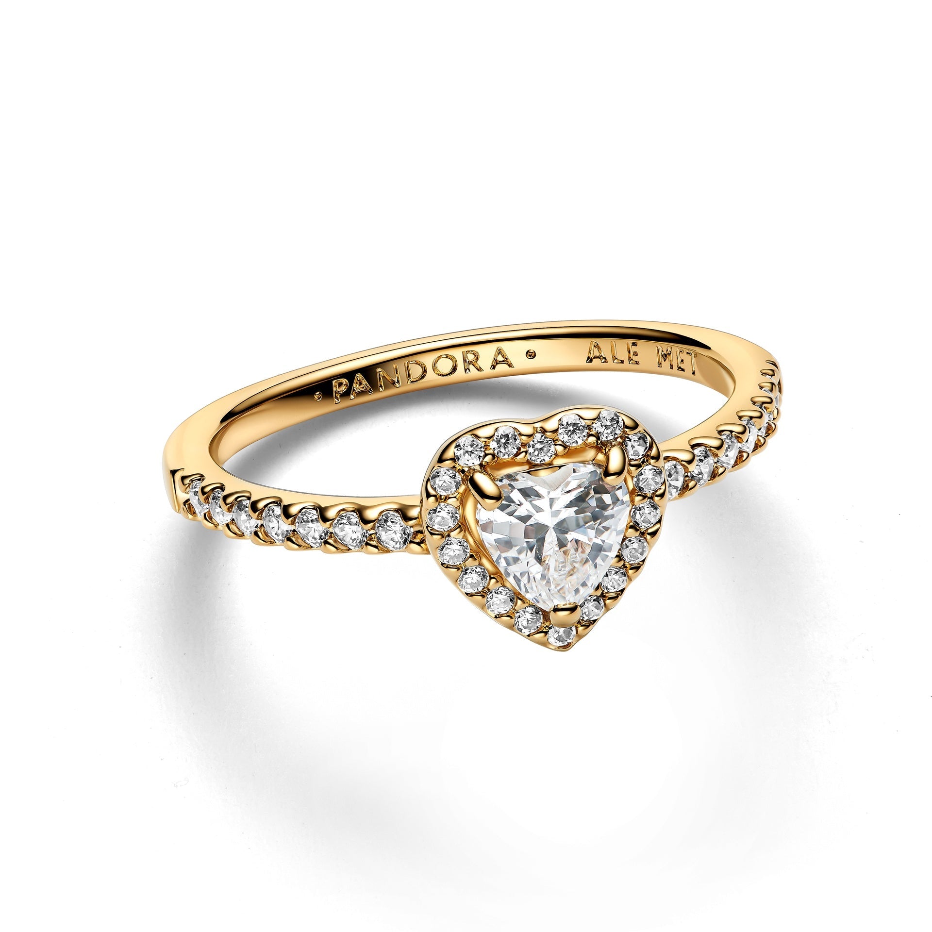 14k Gold-Plated Elevated Heart Ring