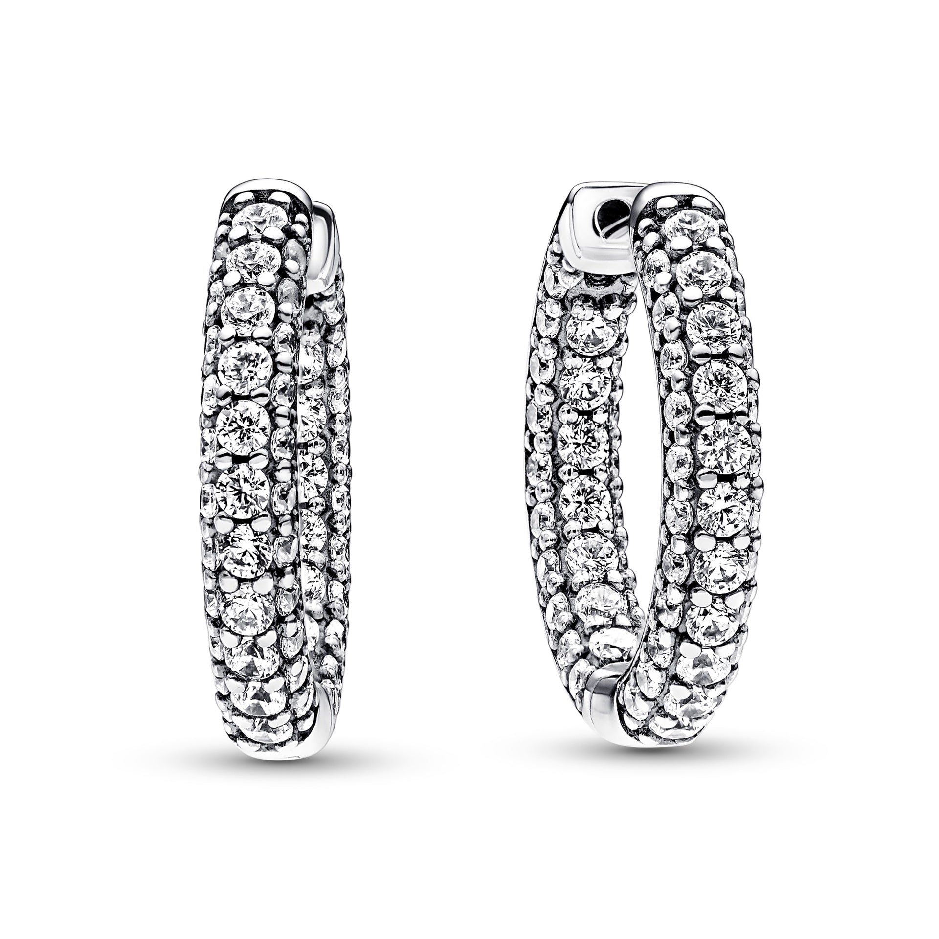 Timeless Pavé Single-row Hoop Earrings