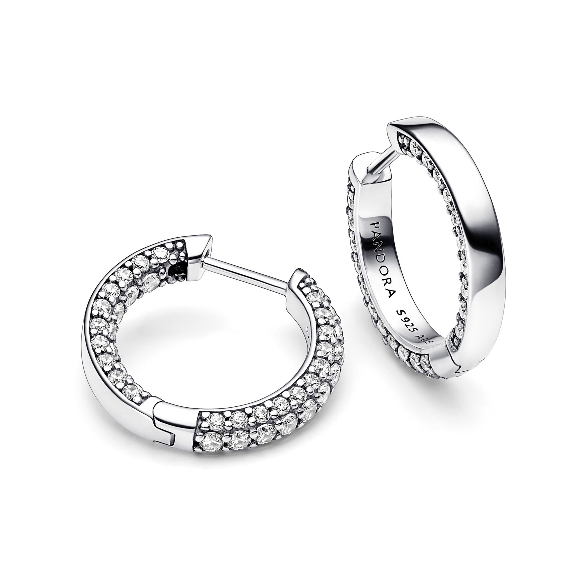 Timeless Pavé Single-row Hoop Earrings