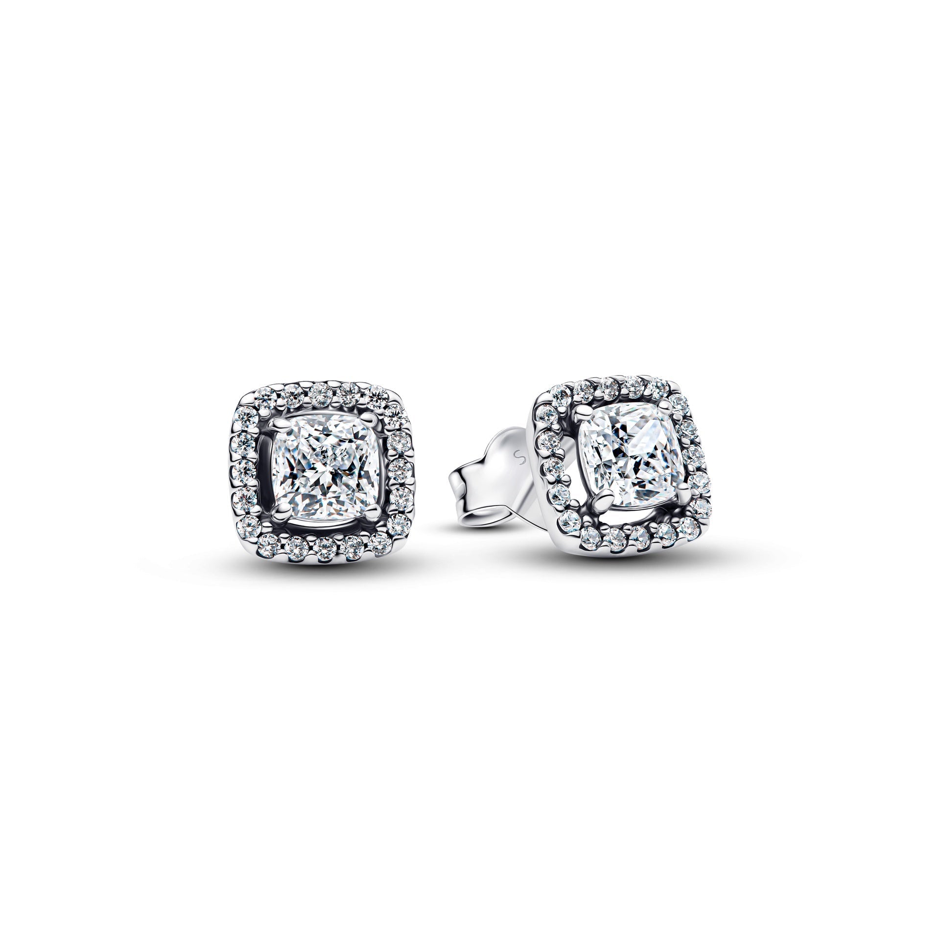 Square Halo Stud Earrings