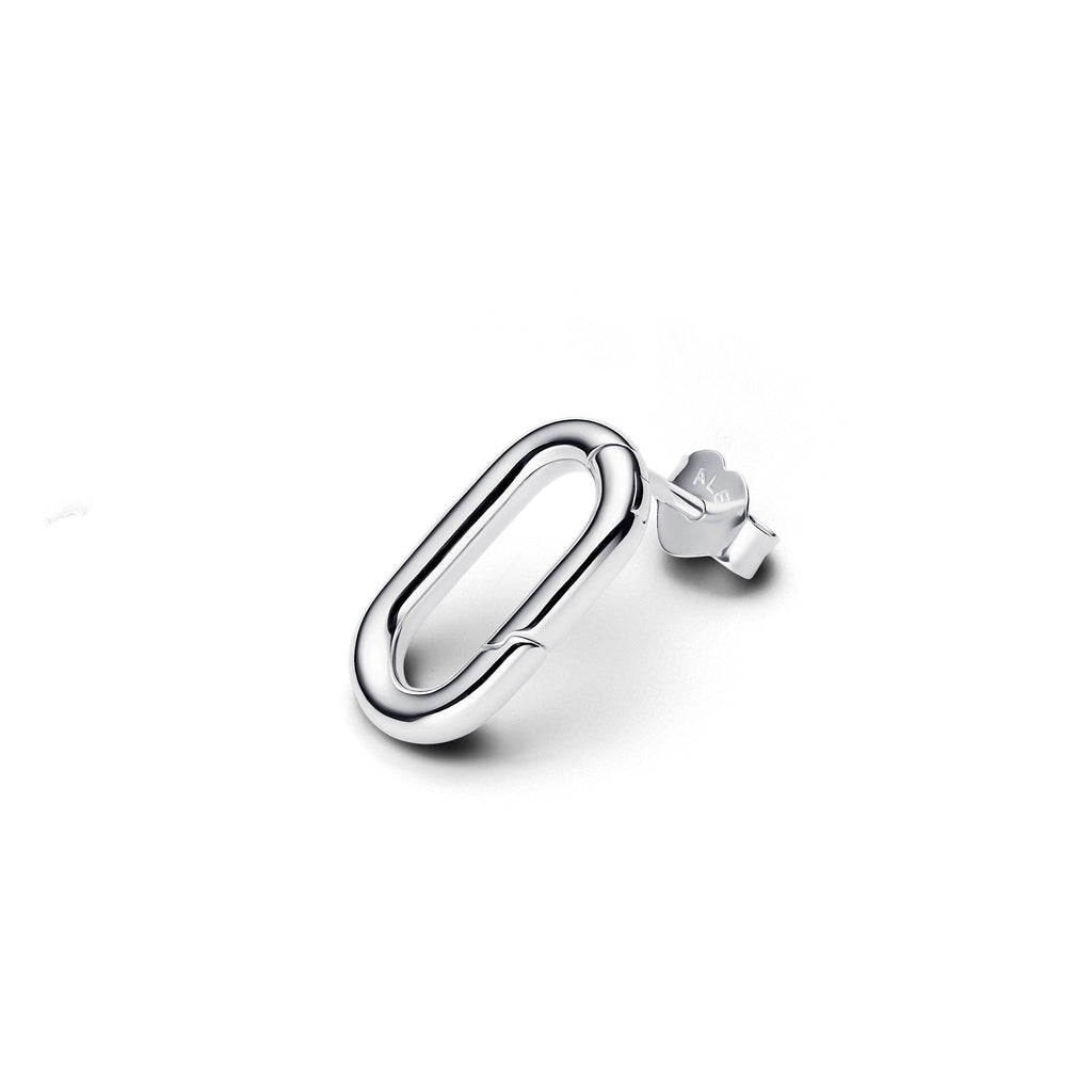 Sterling silver openable link stud earring