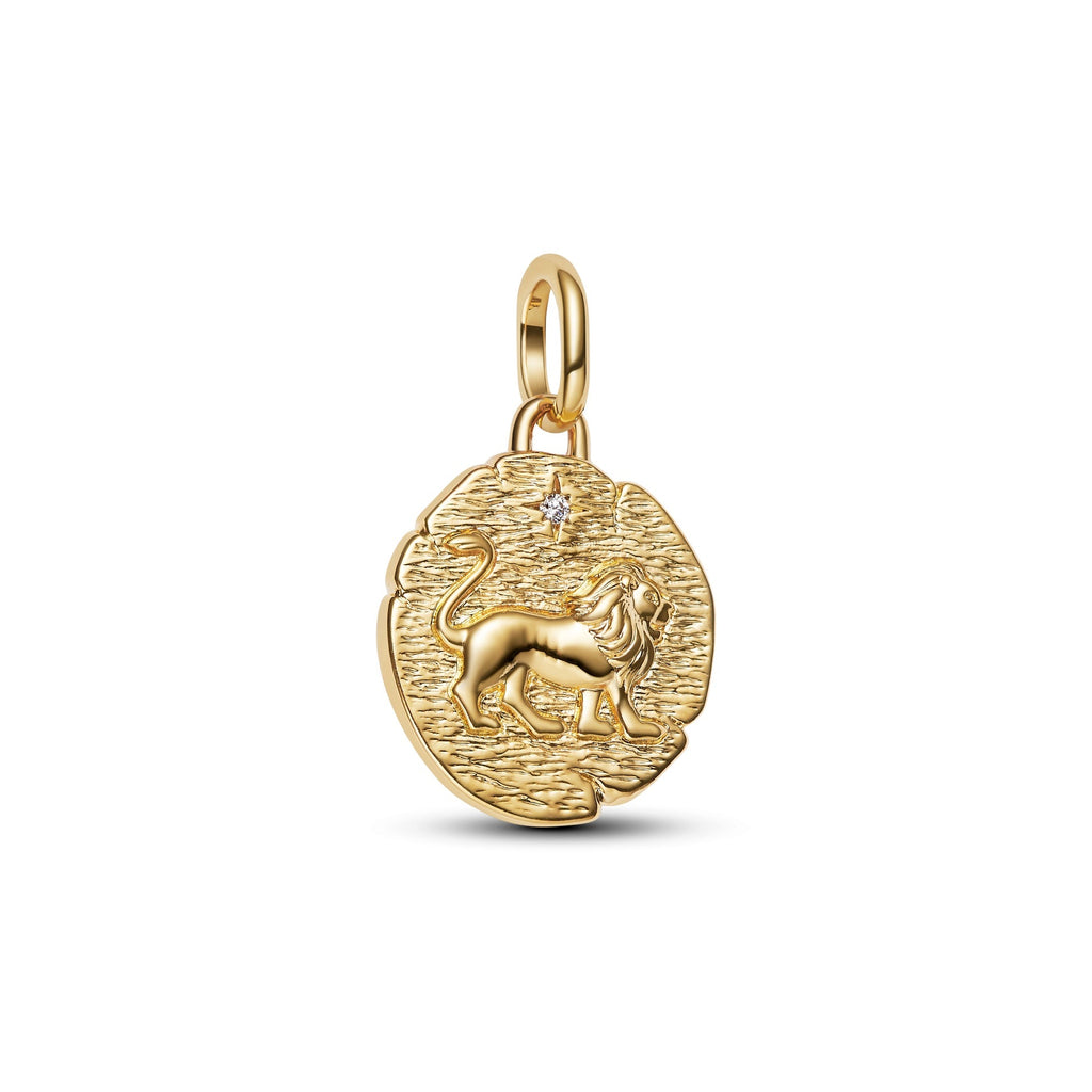 Lion Medallion Charm Earrings