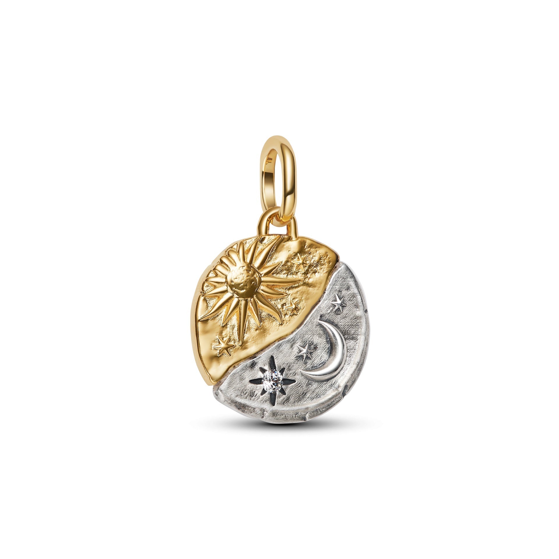 Sun & Moon Medallion Charm Earrings
