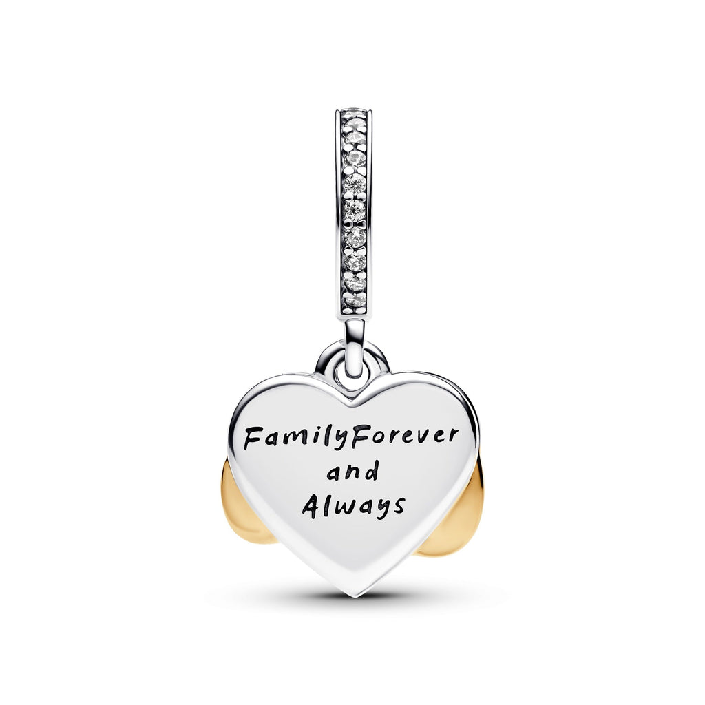 14k Gold-Plated Sparkling Infinity Heart Dangle Charm