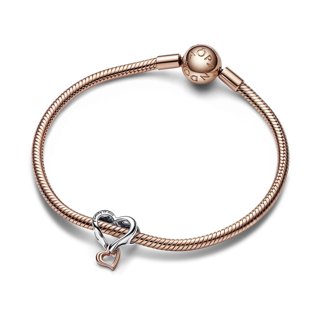 Two-tone Openwork Infinity Heart Charm