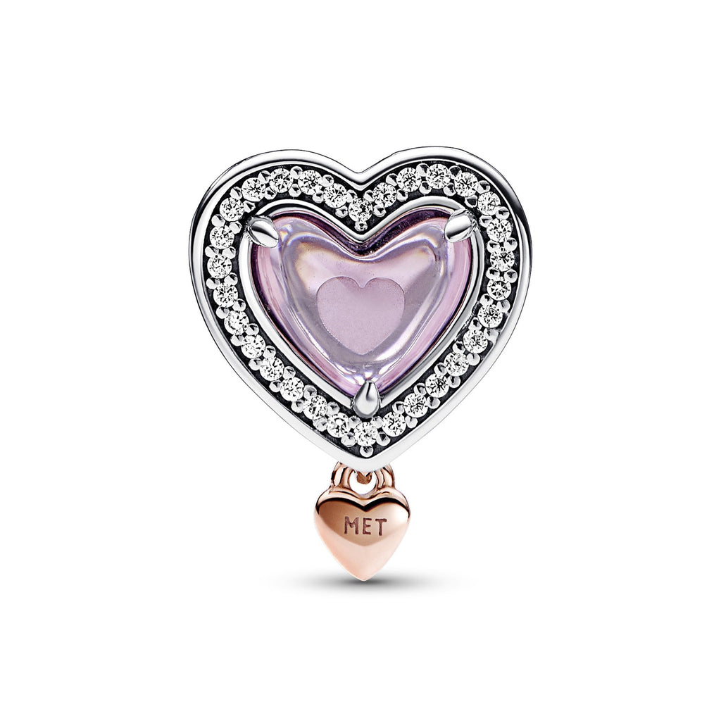 Two-tone Openwork Mum & Heart Charm