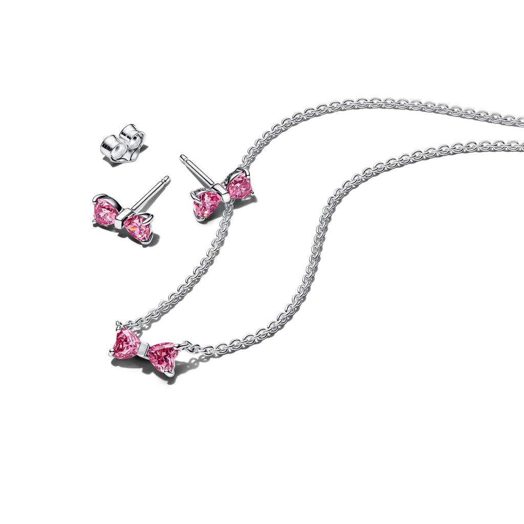 Sparkling Pink Bow Jewelry Gift Set