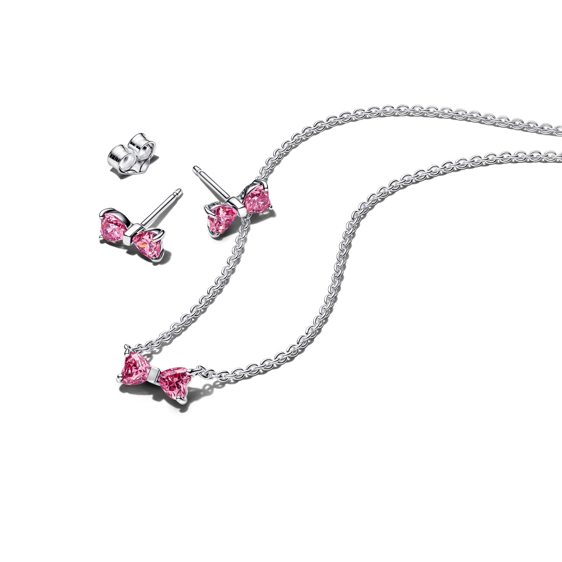 Sparkling Pink Bow Jewelry Gift Set