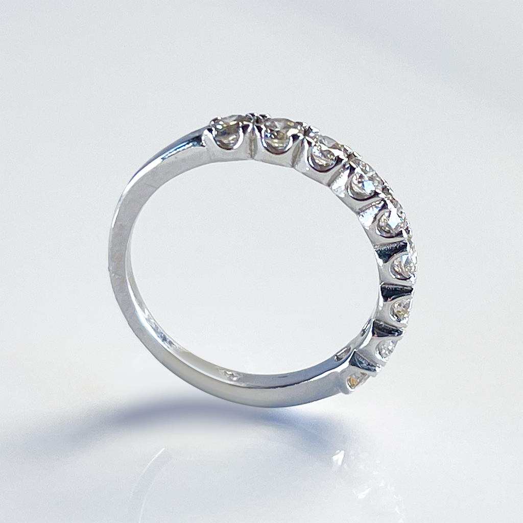 14K WG 0.92CTS Round Diamond Band