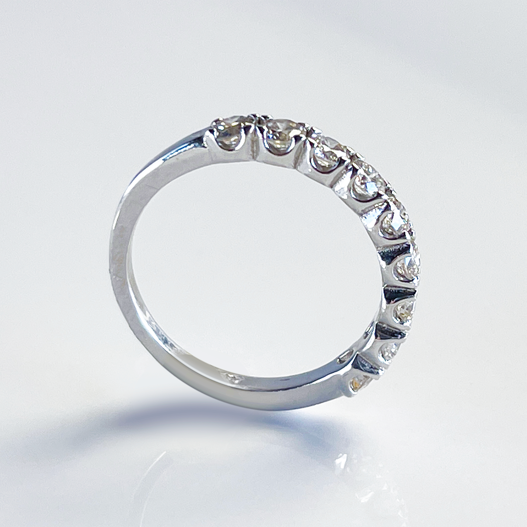 14K WG 0.92CTS Round Diamond Band