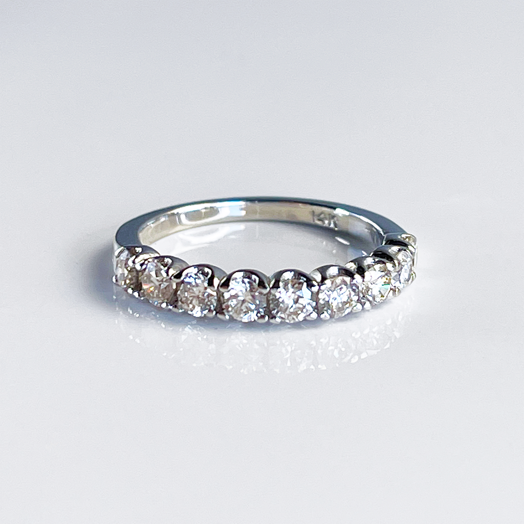 14K WG 0.92CTS Round Diamond Band