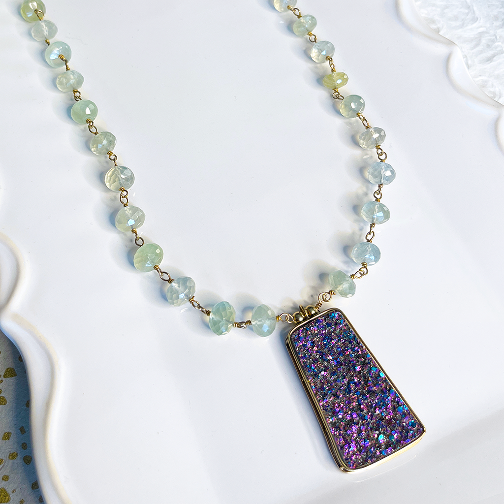 Titanium Druzy Pendant Necklace