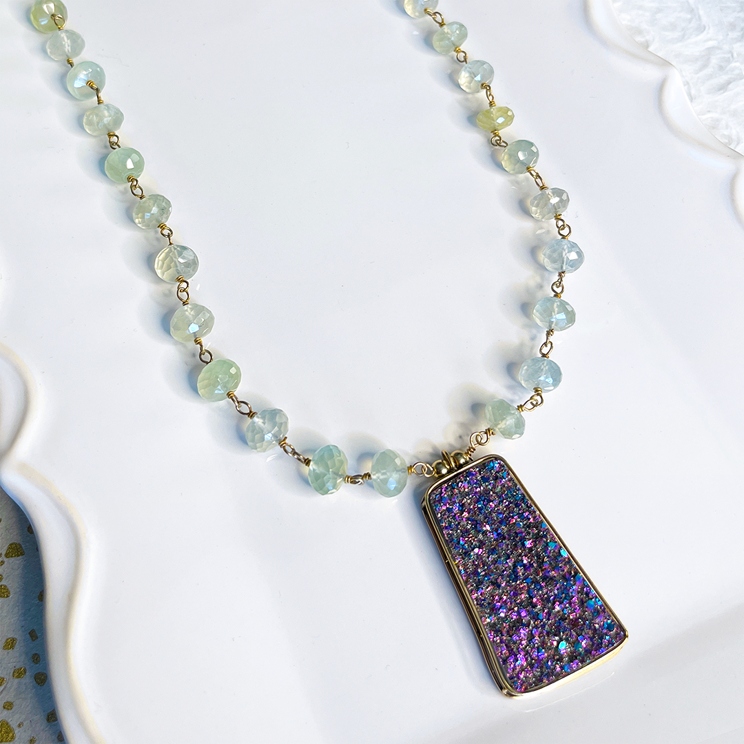 Titanium Druzy Pendant Necklace