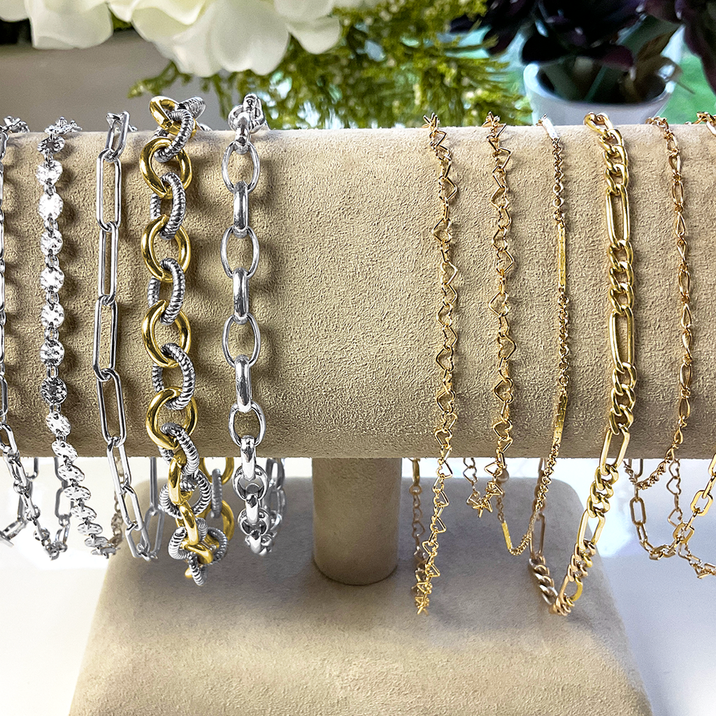 14KTGF Rounded Edge Chain Bracelet