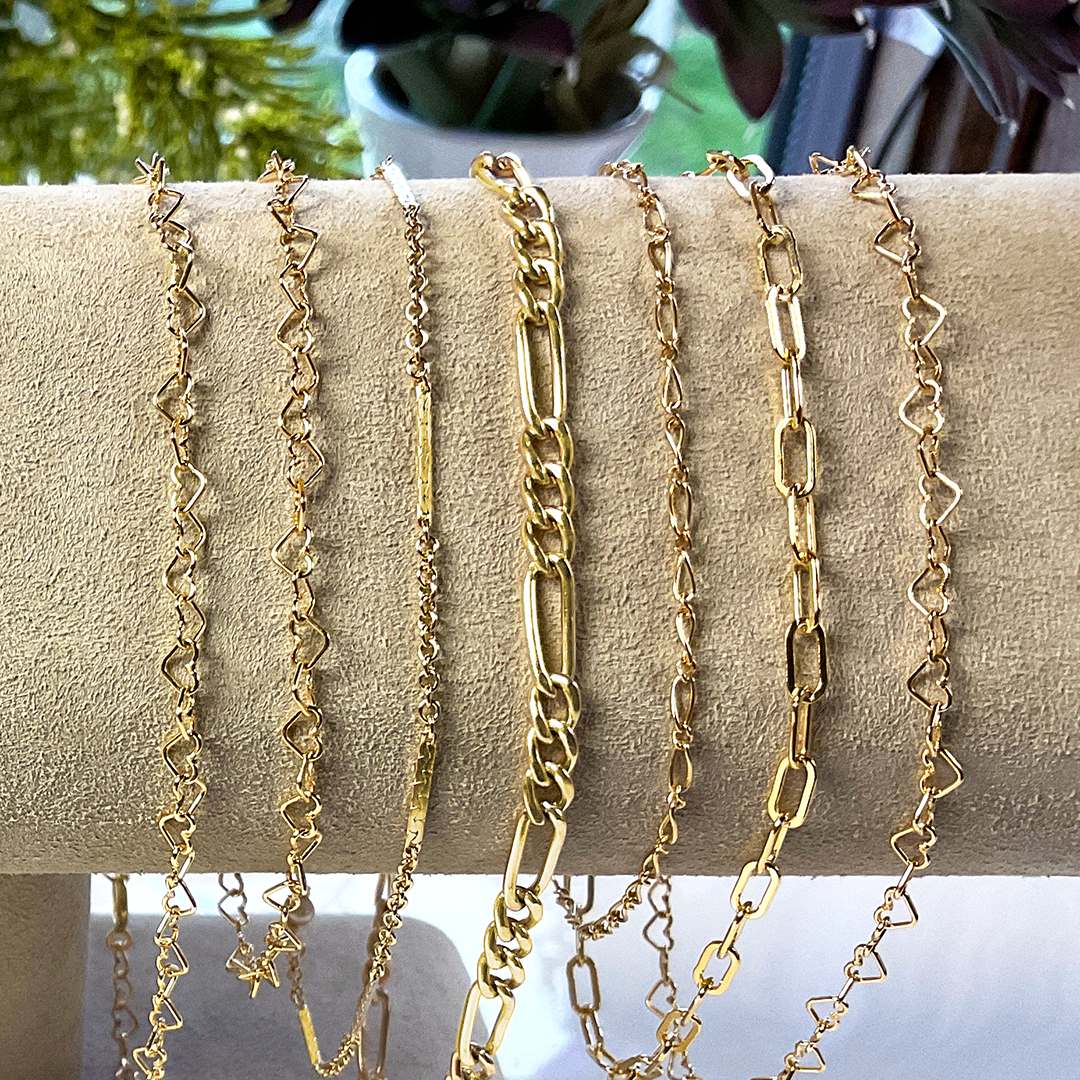 14KTGF Flat Figaro Chain Bracelet