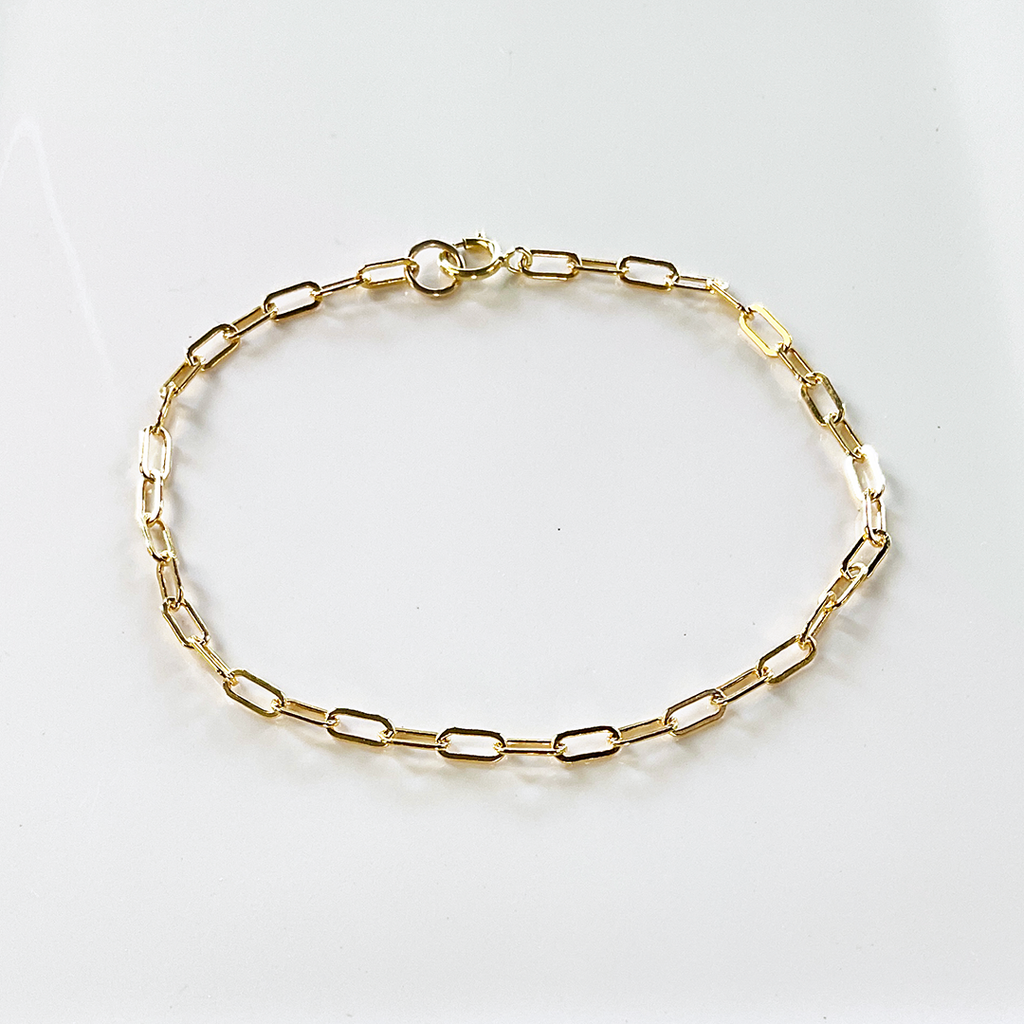 14KTGF Rounded Edge Chain Bracelet