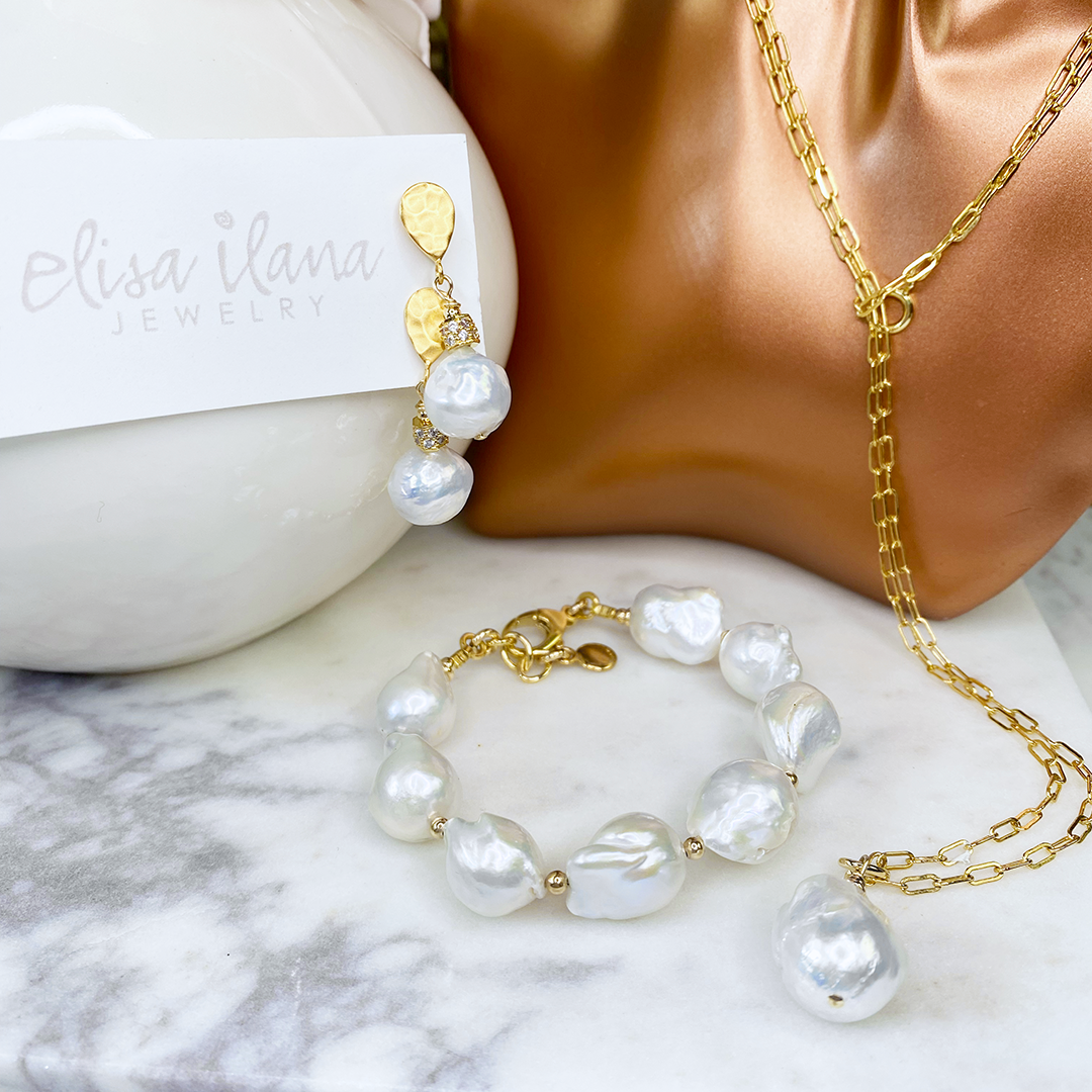 14KTGF Cable Chain Necklace w/ Freshwater Pearl Pendant