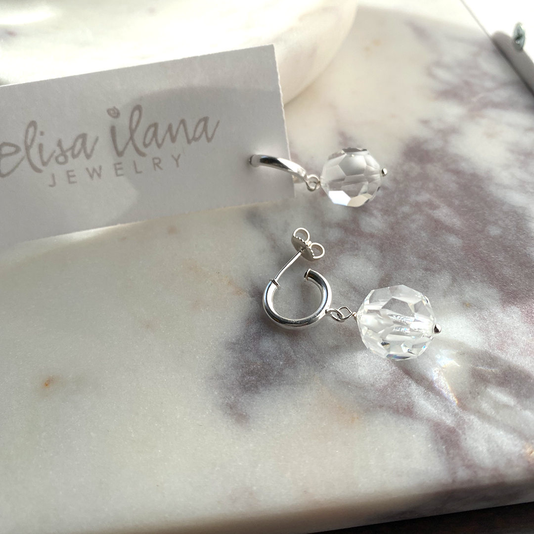 Swarovski Crystal Earrings on SS Hoops