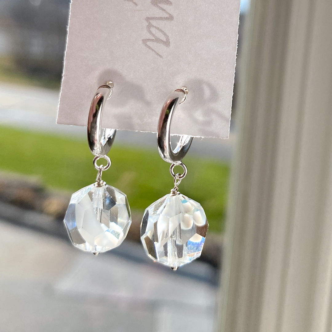 Swarovski Crystal Earrings on SS Hoops
