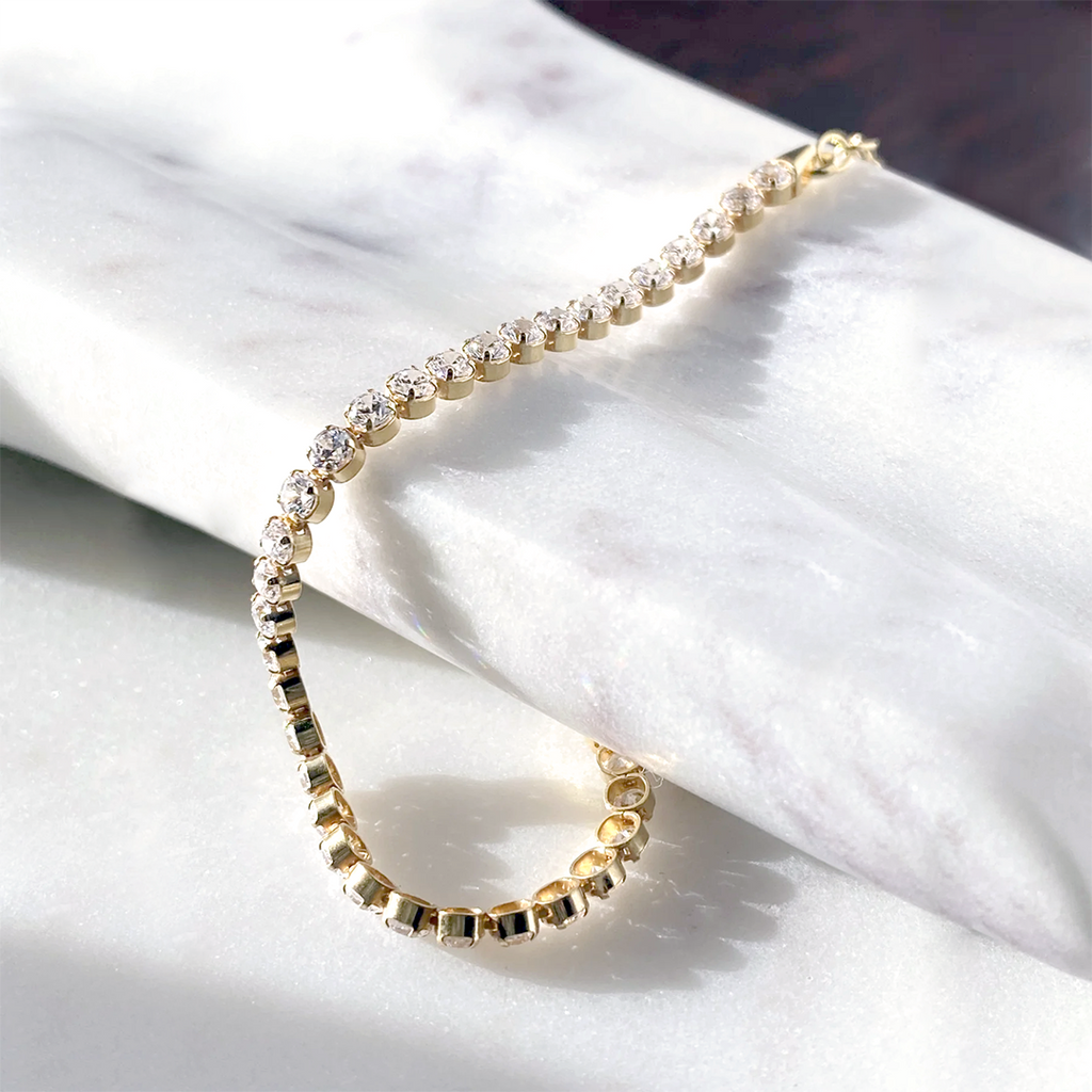 18k Gold Vermeil CZ Tennis Bracelet