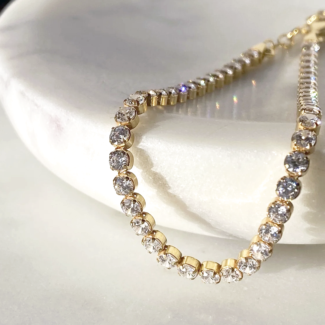 18k Gold Vermeil CZ Tennis Bracelet
