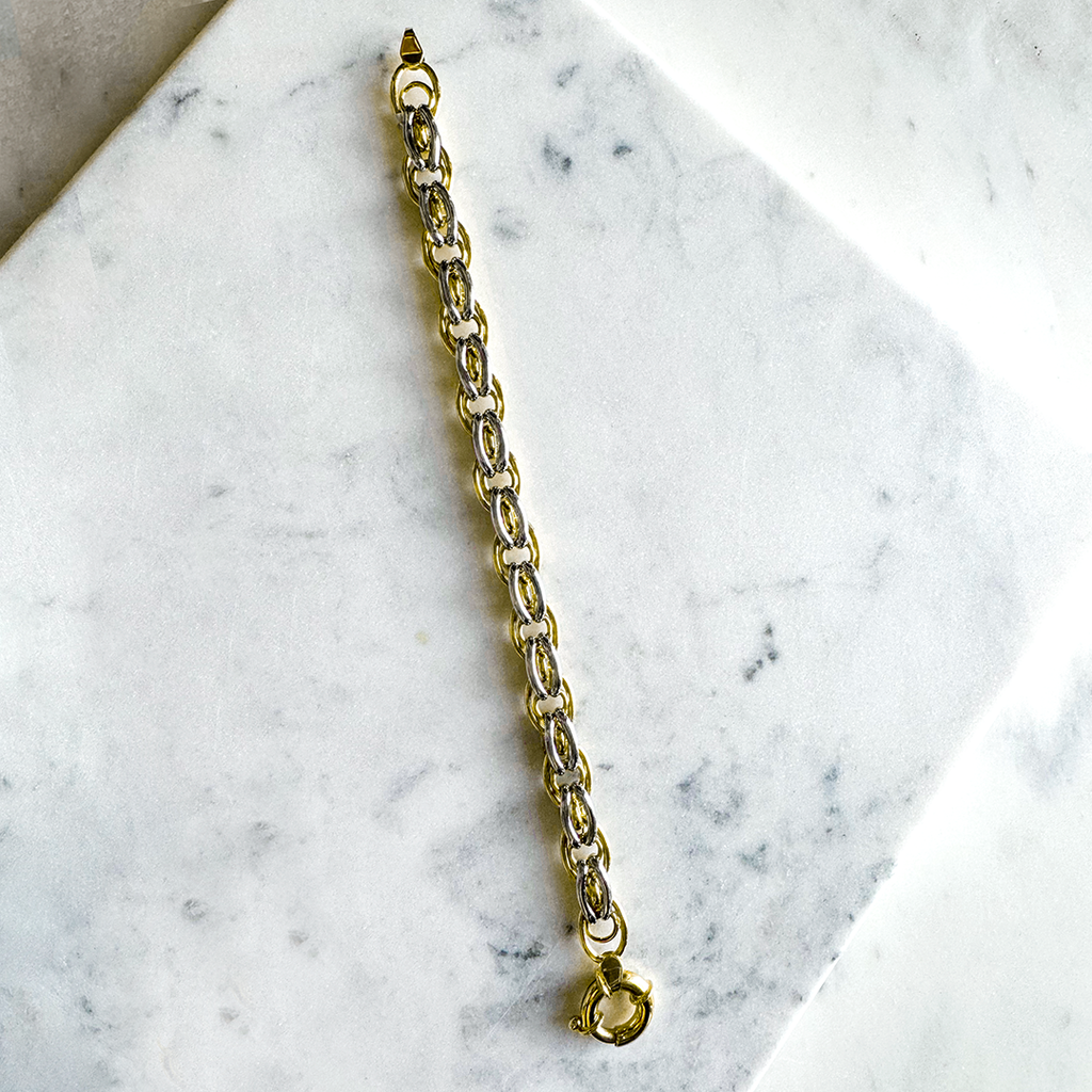 14Kt Yellow/White Gold Link Bracelet