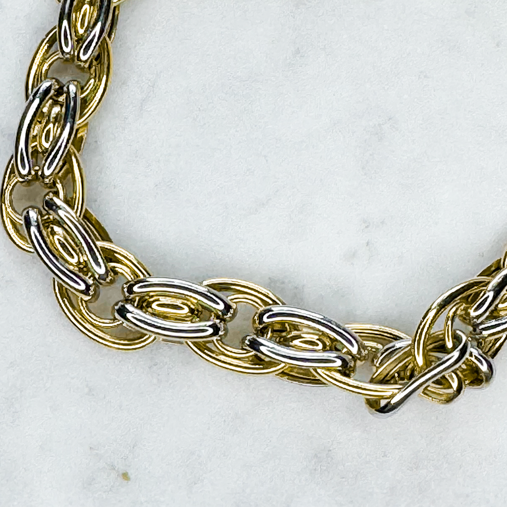 14Kt Yellow/White Gold Link Bracelet