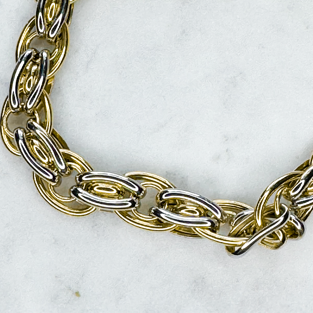 14Kt Yellow/White Gold Link Bracelet