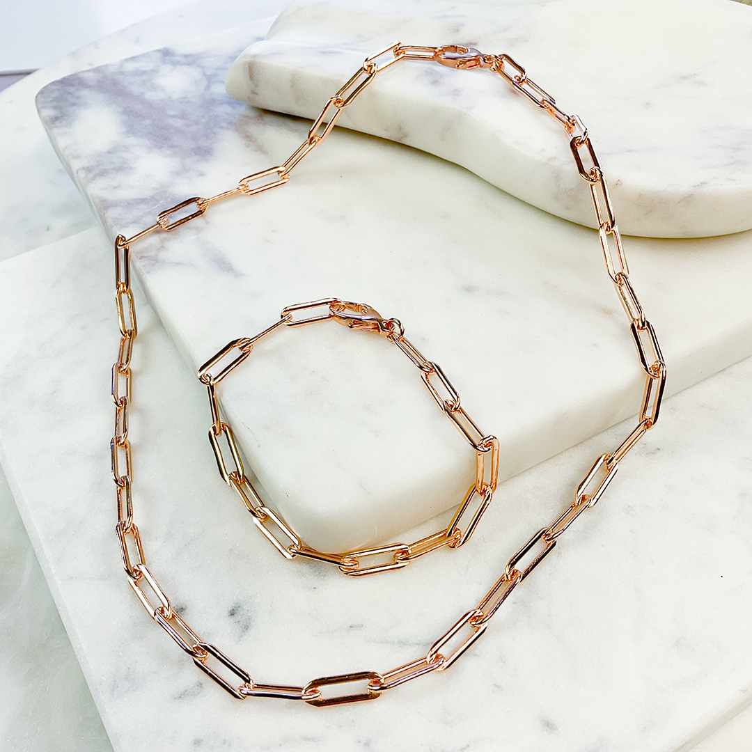 14Kt Rose Gold Fill Paperclip Chain Necklace