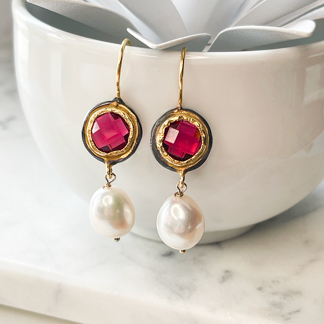 Pearl & Colored Stone Earrings