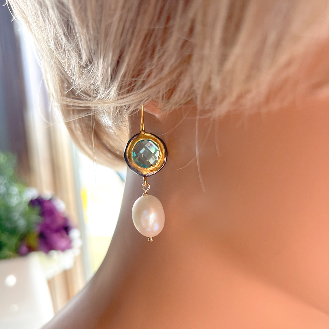 Pearl & Colored Stone Earrings
