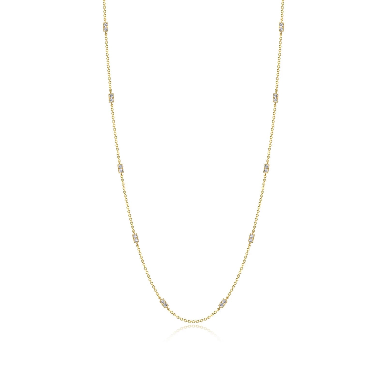 TR Gold Adjustable Station Necklace, 18'