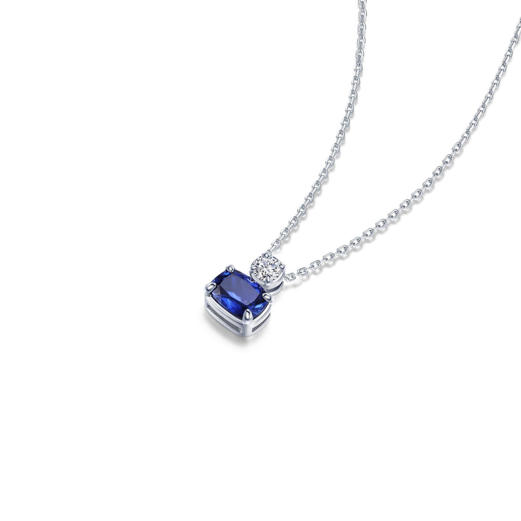 Regal Cushion-Cut Lab-Grown Sapphire Necklace
