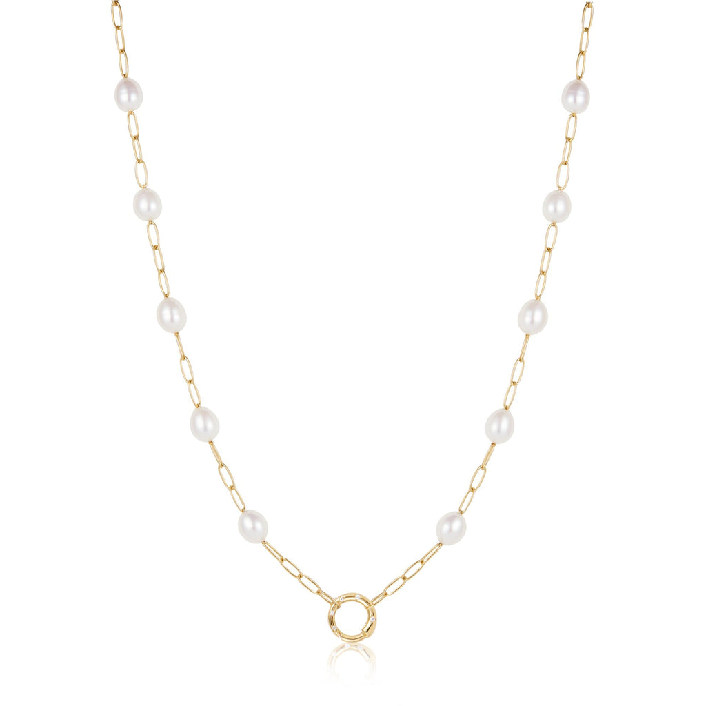 Pop Charms - Gold Pearl Chain Charm Connector Necklace