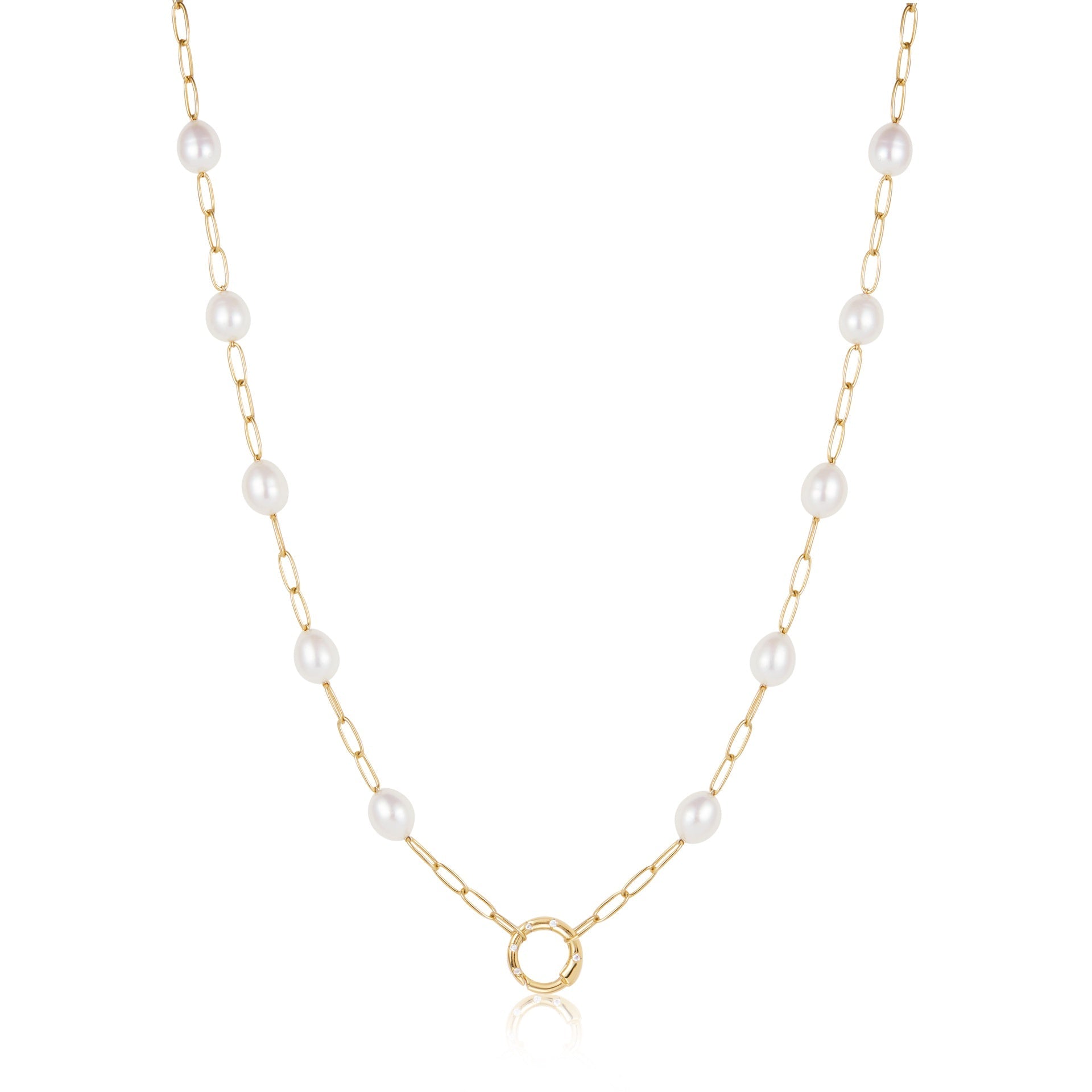 Pop Charms - Gold Pearl Chain Charm Connector Necklace
