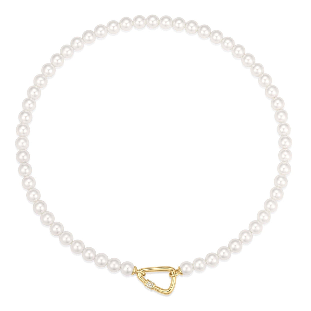 Reimaginer - Gold Lobster Clasp Shell Pearl Necklace