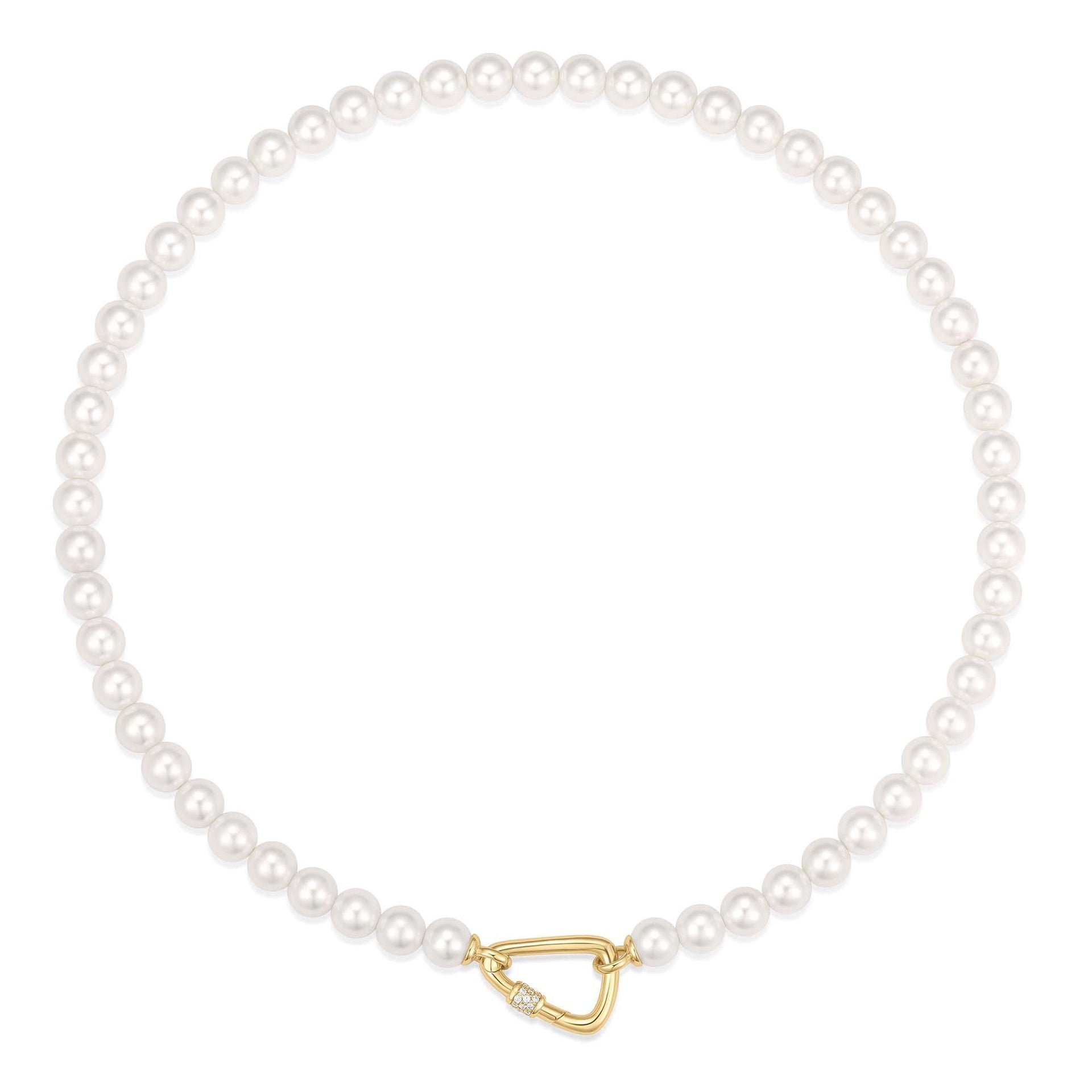 Reimaginer - Gold Lobster Clasp Shell Pearl Necklace