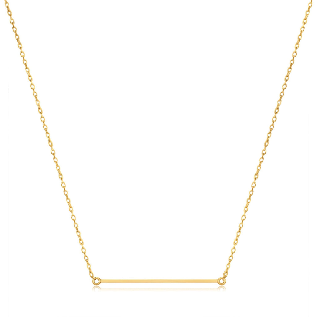 14kt Gold Solid Bar Necklace