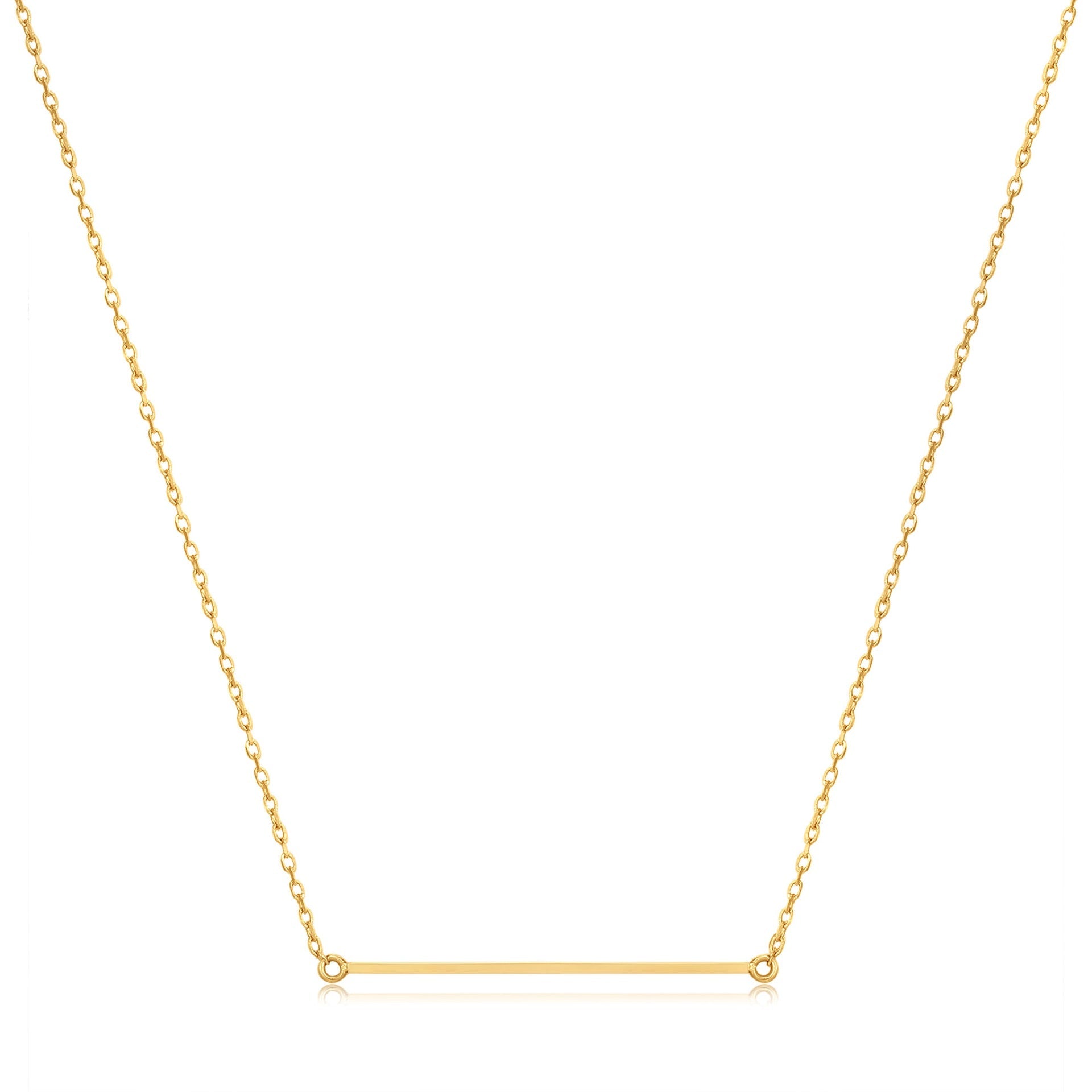 14kt Gold Solid Bar Necklace